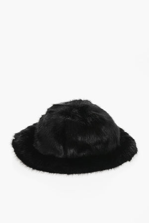 Solid Faux Fur Bucket Hat