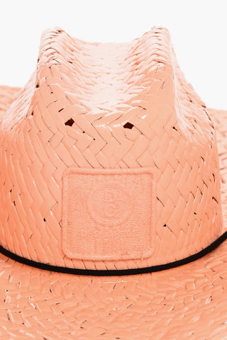Solid Color Straw Western Hat with Cord