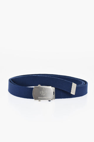 Solid Color Fabric Belt with Military Buckle 30mm