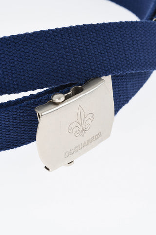 Solid Color Fabric Belt with Military Buckle 30mm