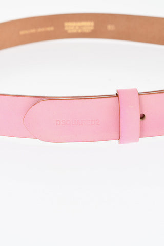 Leather Belt with Buckle Embellished with Crystals and Beads 25mm