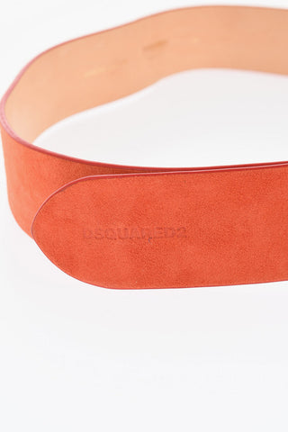 Solid Color Suede Belt with Golden DD Buckle 40mm