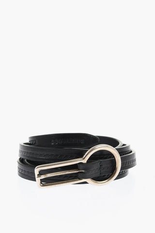 Solid Color Leather Skinny Belt 10mm