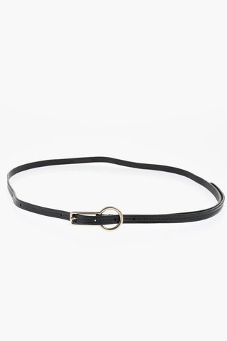Solid Color Leather Skinny Belt 10mm