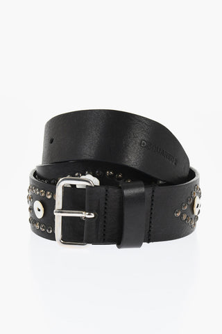 Leather PEARL KING Belt with Studs 40mm