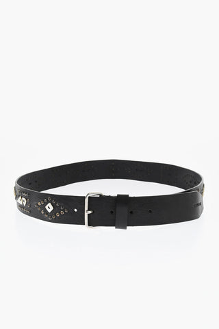 Leather PEARL KING Belt with Studs 40mm