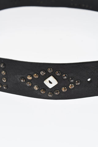 Leather PEARL KING Belt with Studs 40mm