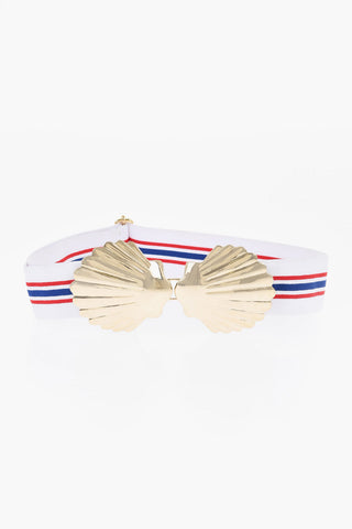 Elastic Fabric Belt with Shell-Shaped Buckle 40mm