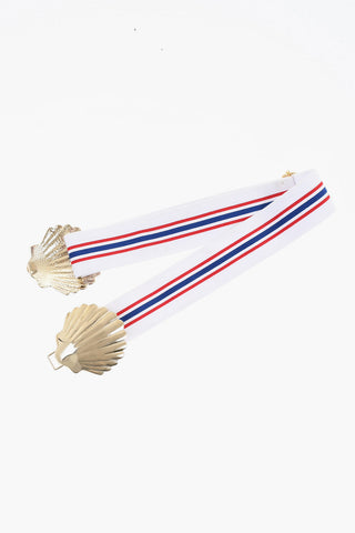 Elastic Fabric Belt with Shell-Shaped Buckle 40mm
