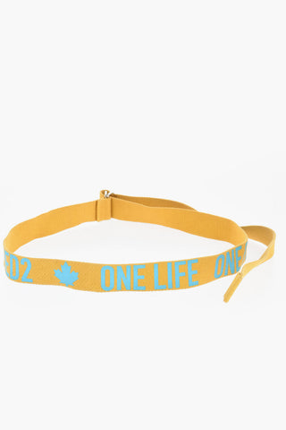 Solid Color ONE LIFE ONE PLANET Belt with D-Ring Buckle 40mm
