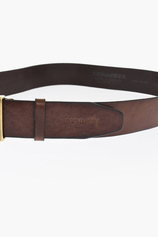 Leather Belt with Logoed Buckle 40mm