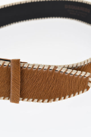 Ponyskin Belt with Logoed Maxi Buckle 45mm