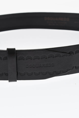 Leather Belt with Logoed Buckle 40mm