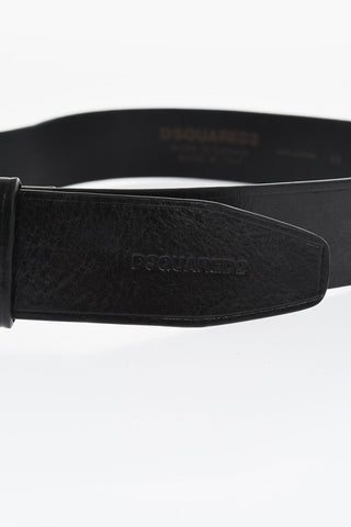 Leather Belt with with Glitter Star-Shaped Buckle 40mm