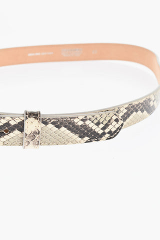 Python Effect Leather Belt with Gothic Dsquared Buckle 25mm