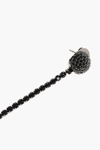 Maxi Strass Single Earring with Heart-Shaped Pendant