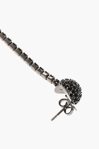 Maxi Strass Single Earring with Heart-Shaped Pendant