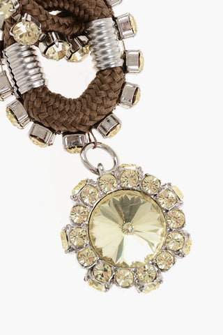 Maxi Orecchino Singolo Clip-On In Tessuto con Gioielli