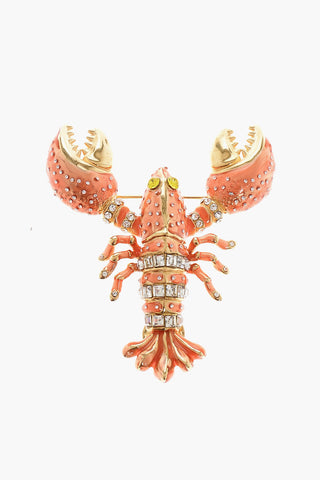 Spilla a Forma di Aragosta in Strass
