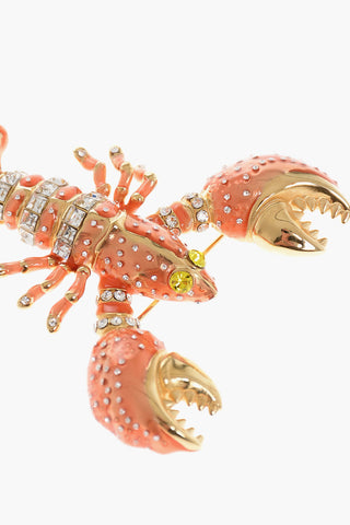 Spilla a Forma di Aragosta in Strass