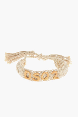 Braccialetto in Crochet con Nappine e Monogram in Rilievo