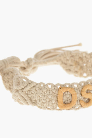 Braccialetto in Crochet con Nappine e Monogram in Rilievo