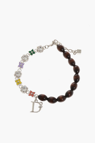Half-Charms and Half Wooden-Bead Bracelet