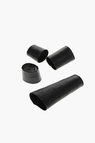 Faux Leather Rings Set