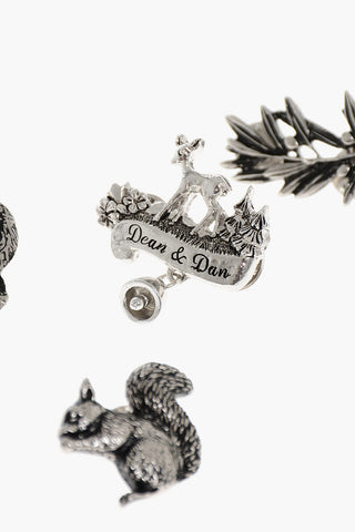 Silver-Effect Brass Brooches Set 