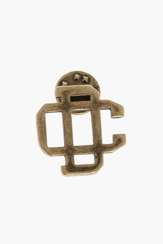 Gold-Effect Monogram Brooch
