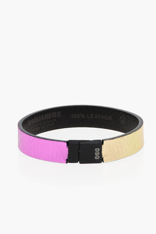 Leather Bracelet with Metallic Details