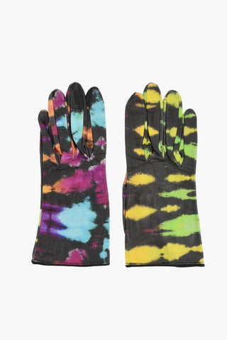 Guanti in Effetto Tie Dye in Pelle