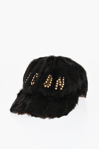 Faux Fur ICON Cap with Golden-Effect Detail