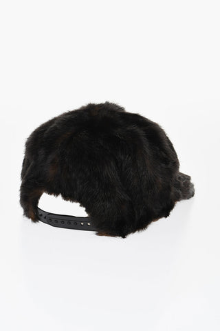 Faux Fur ICON Cap with Golden-Effect Detail