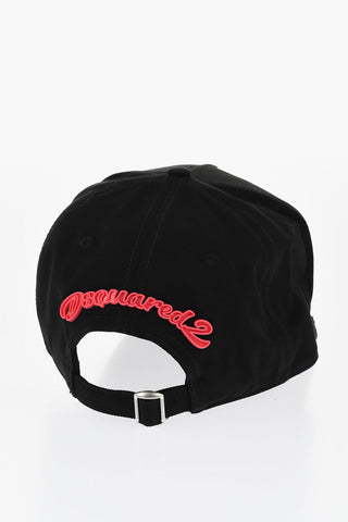 Baumwoll-Baseballkappe mit Gummidetail