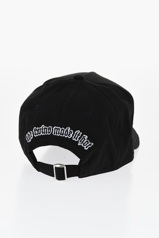 Dsquared2 – Vintage Effect Cap with Rhinestone and Gothic Print Logo ...