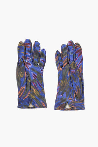 Tie Dye Effect Leather Gloves