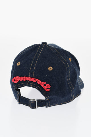 Baseballkappe aus Denim mit Gummidetail