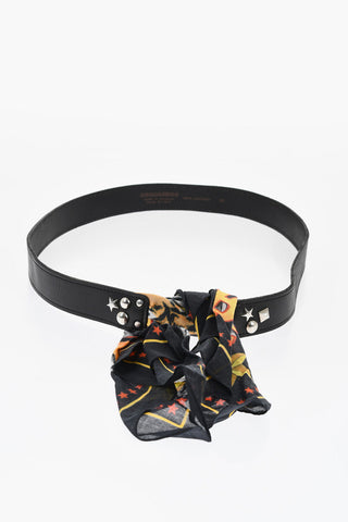 Leather and Fabric Belt with Tie Detail 30mm