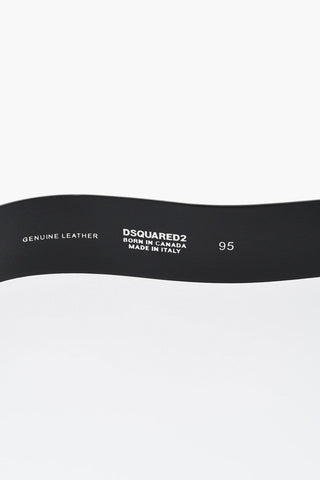 Leather Belt with Logoed Anchor Buckle 40mm