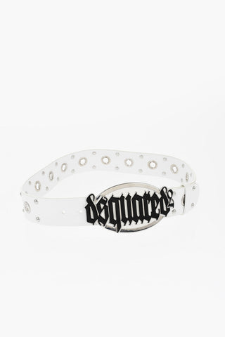 Leather Grommet Belt with Studs 40mm