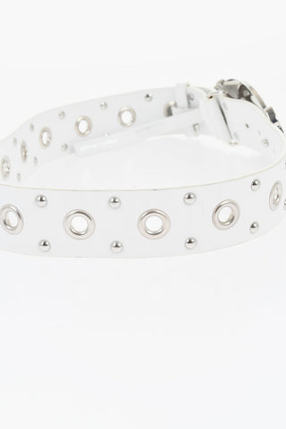 Leather Grommet Belt with Studs 40mm