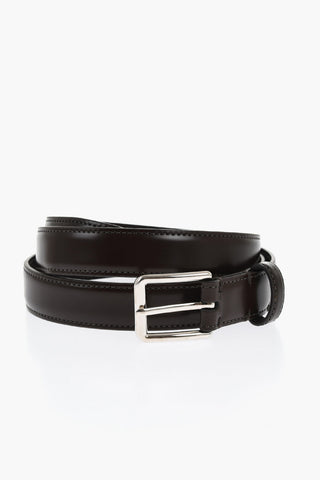 Solid Color Brushed Leather Belt 25mm