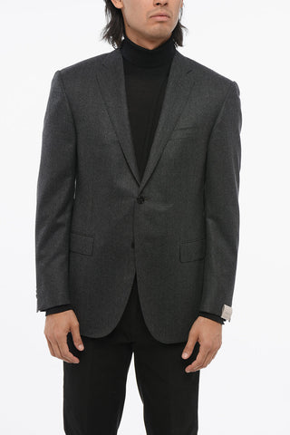 Wool ACADEMY Single Breasted Blazer With Flap Pocketd