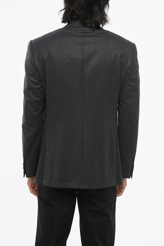Wool ACADEMY Single Breasted Blazer With Flap Pocketd