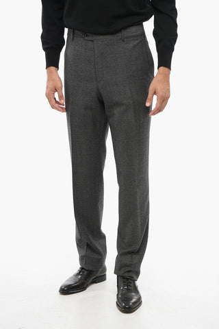 Virgi Wool Suit with Herringbone Motif