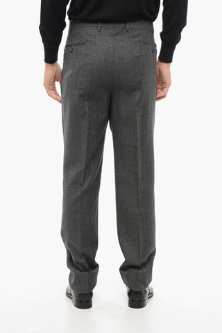 Virgi Wool Suit with Herringbone Motif