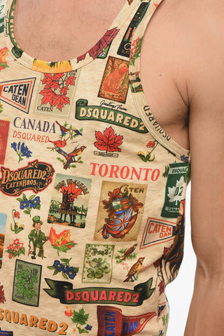 Printed Cotton Blend Tank Top