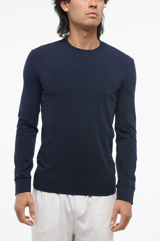 T-Shirt a Maniche Lunghe in Misto Cotone