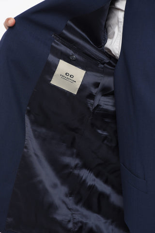 CC COLLECTION Virgin Wool Blend Notch Lapel 3 Piece Waistcoat Suit